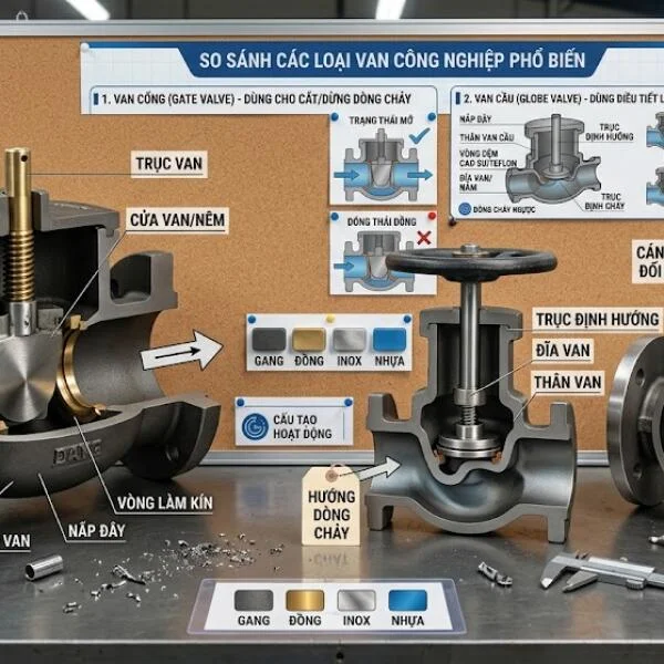 Cấu tạo van nước một chiều gồm những bộ phận nào?